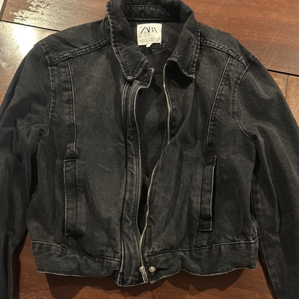 Zara Women's Charcoal Jean Jacket